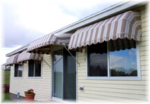Advanced Awnings white and red striped Residential Awning